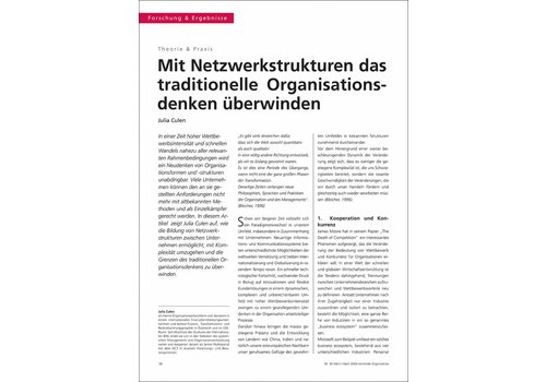 Mit Netzwerkstrukturen das traditionelle Organisationsdenken überwinden