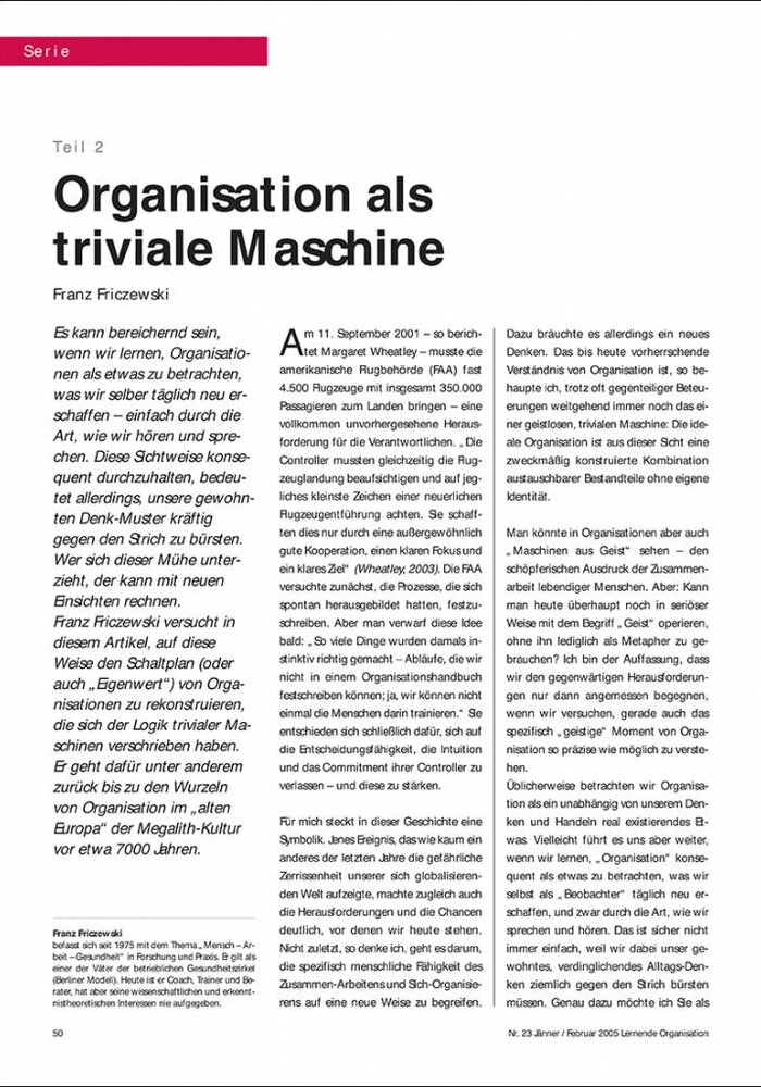 Organisation als triviale Maschine