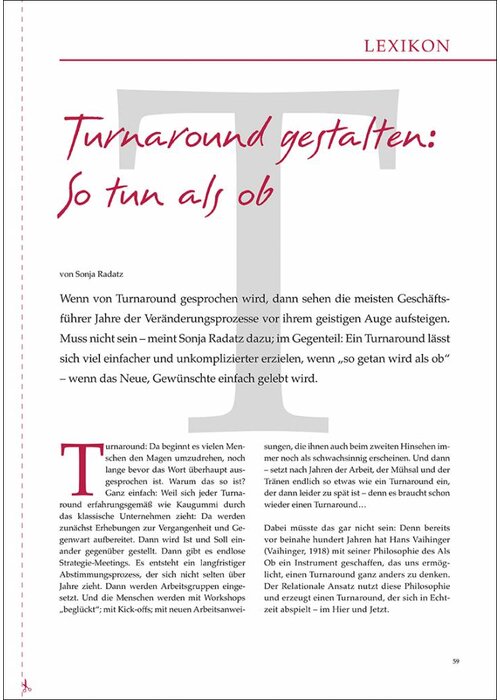 Turnaround gestalten: So tun als ob