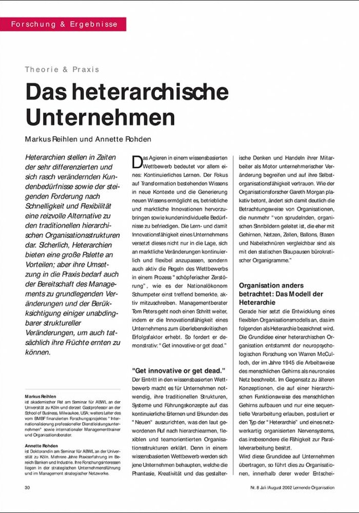 Das heterarchische Unternehmen