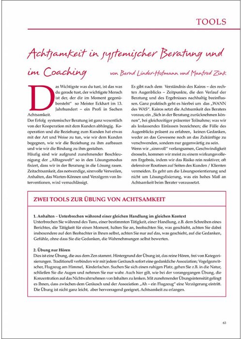 Achtsamkeit in systemischer Beratung und im Coaching