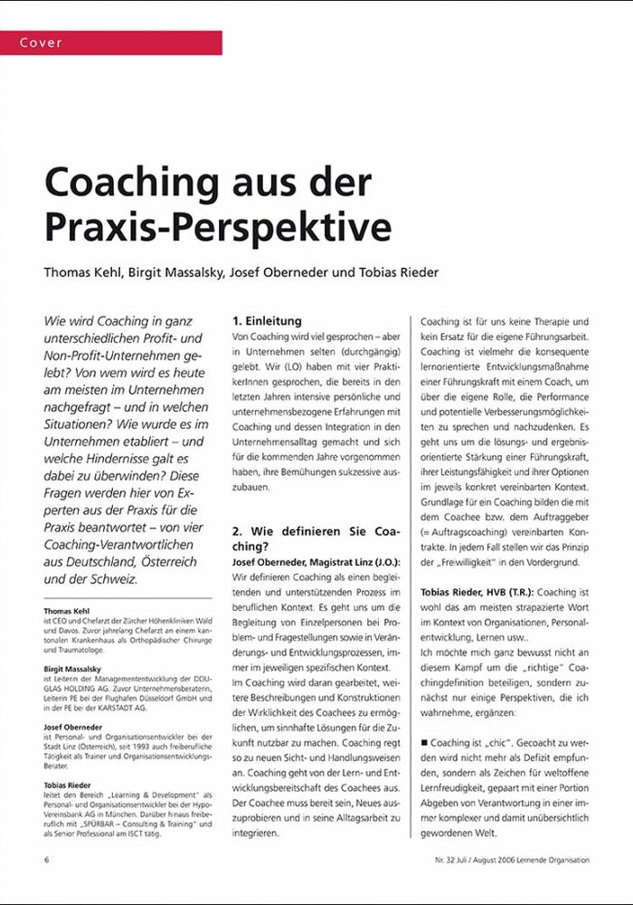 Coaching aus der Praxis-Perspektive