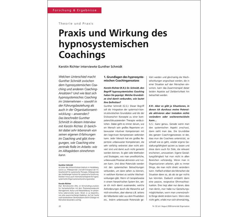 Praxis und Wirkung des hypnosystemischen Coachings