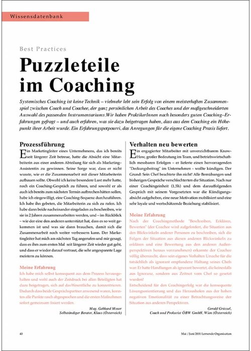 Puzzleteile im Coaching