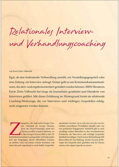 Relationales Interview und Verhandlungscoaching