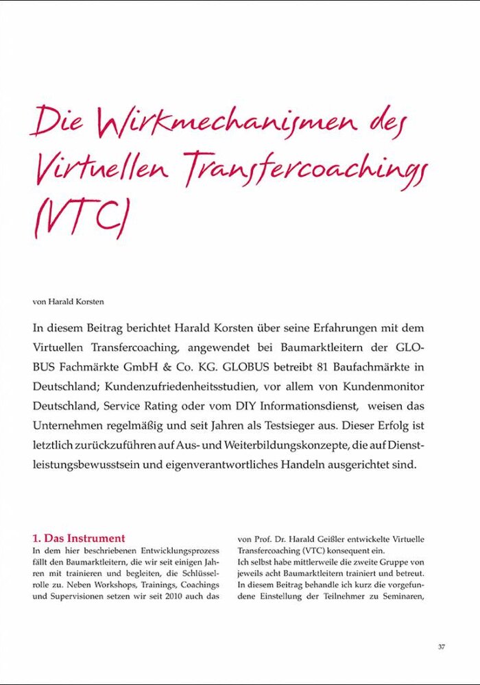 Die Wirkmechanismen des Virtuellen Transfercoachings (VTC)
