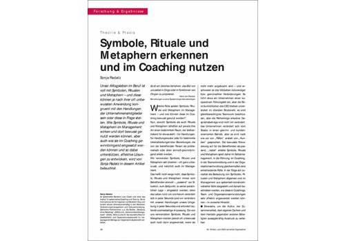 Symbole, Rituale und Metaphern erkennen und im Coaching nutzen