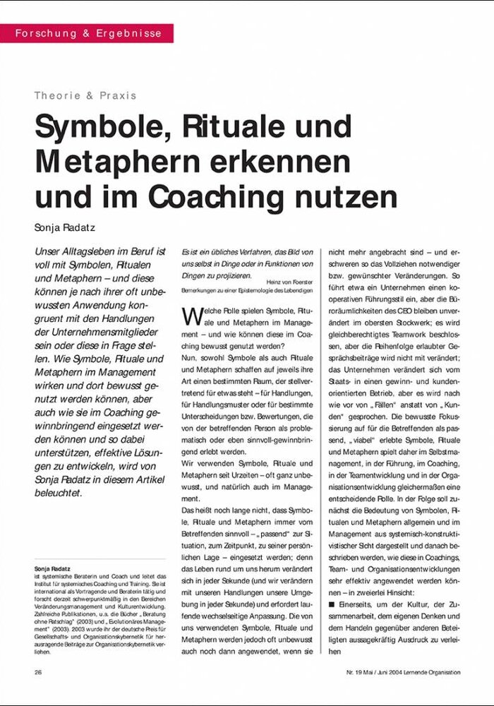 Symbole, Rituale und Metaphern erkennen und im Coaching nutzen