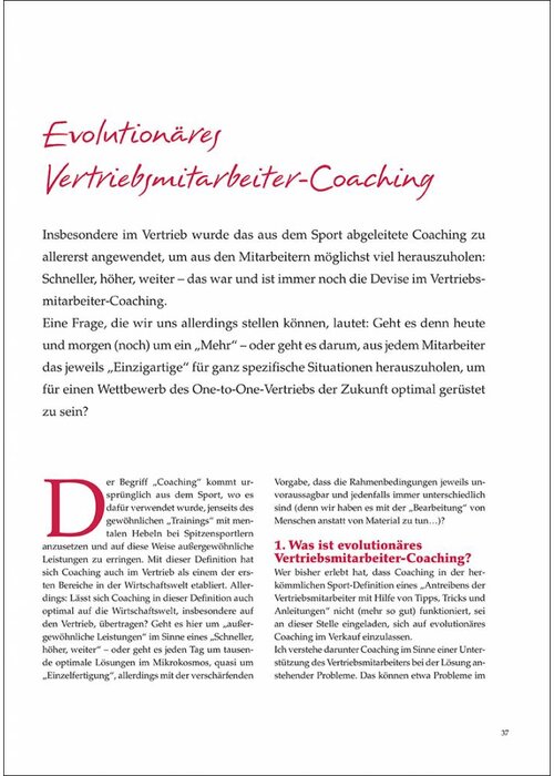 Evolutionäres Vertriebsmitarbeiter-Coaching