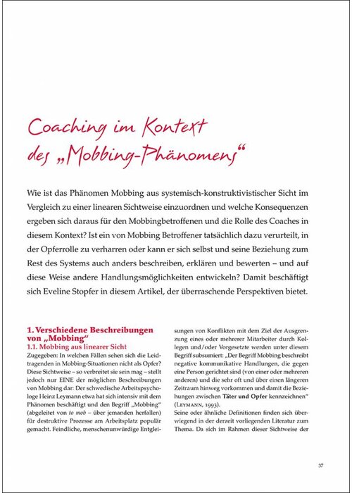 Coaching im Kontext des „Mobbing-Phänomens“