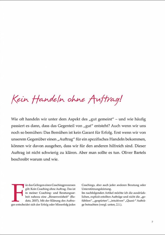 Kein Handeln ohne Auftrag!