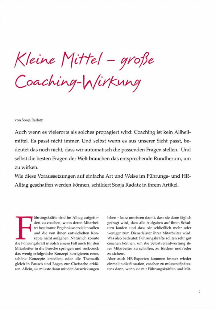 Kleine Mittel – Große Coaching-Wirkung