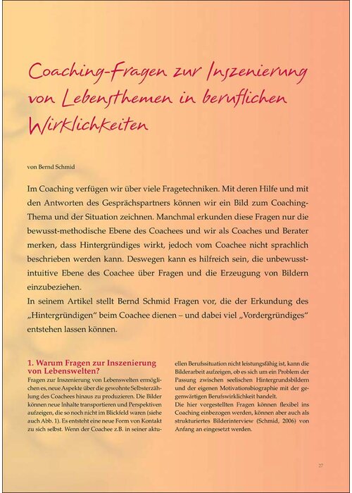 Coaching-Fragen zur Inszenierung von Lebensthemen in beruflichen Wirklichkeiten