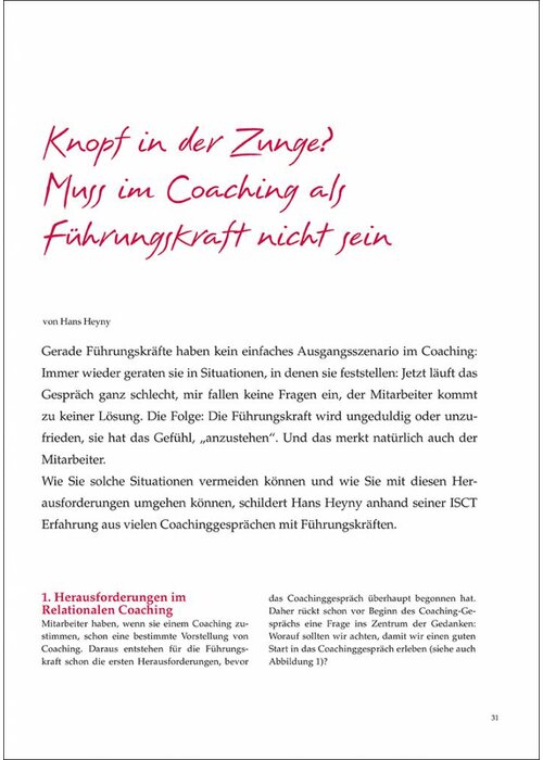 Knopf in der Zunge? Muss im Coaching als Führungskraft nicht sein
