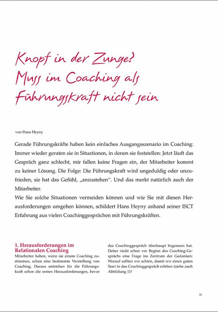 Knopf in der Zunge? Muss im Coaching als Führungskraft nicht sein