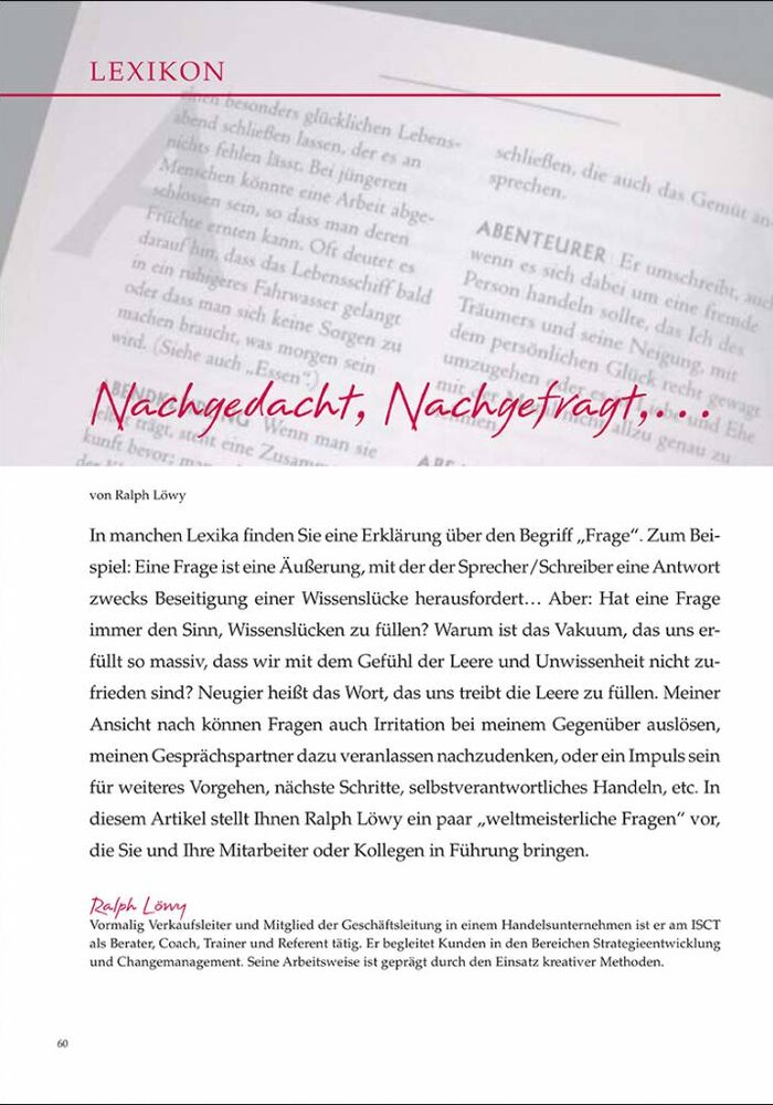 Nachgedacht, Nachgefragt,…