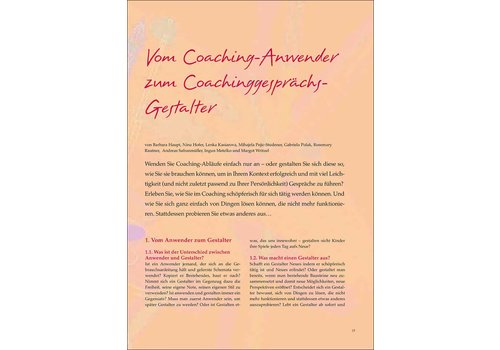 Vom Coaching-Anwender zum Coachinggesprächs- Gestalter