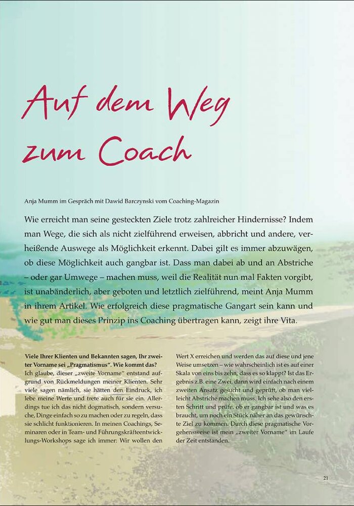 Auf dem Weg zum Coach
