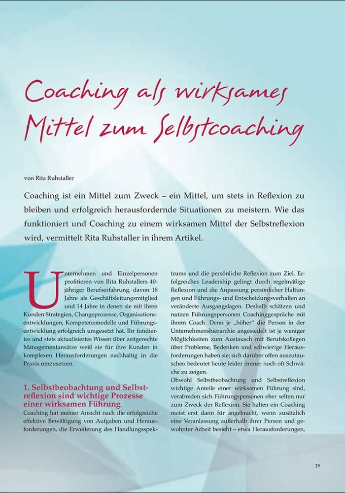 Coaching als wirksames Mittel zum Selbstcoaching