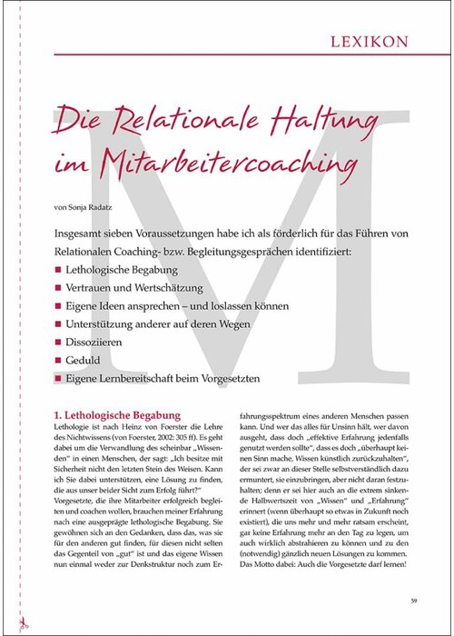 Die Relationale Haltung im Mitarbeitercoaching