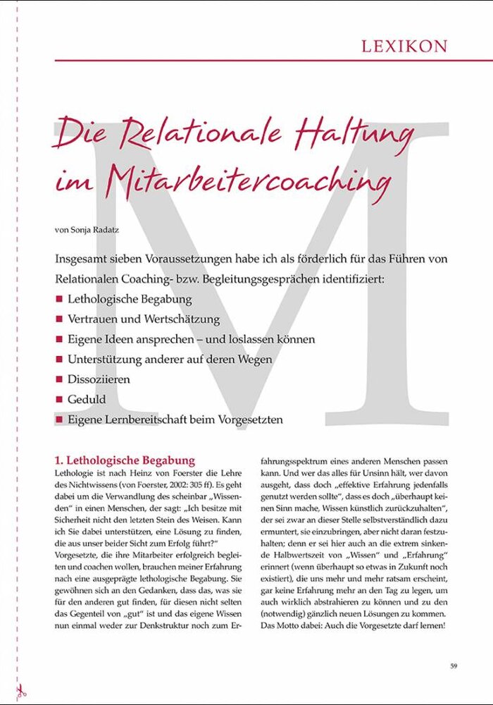 Die Relationale Haltung im Mitarbeitercoaching