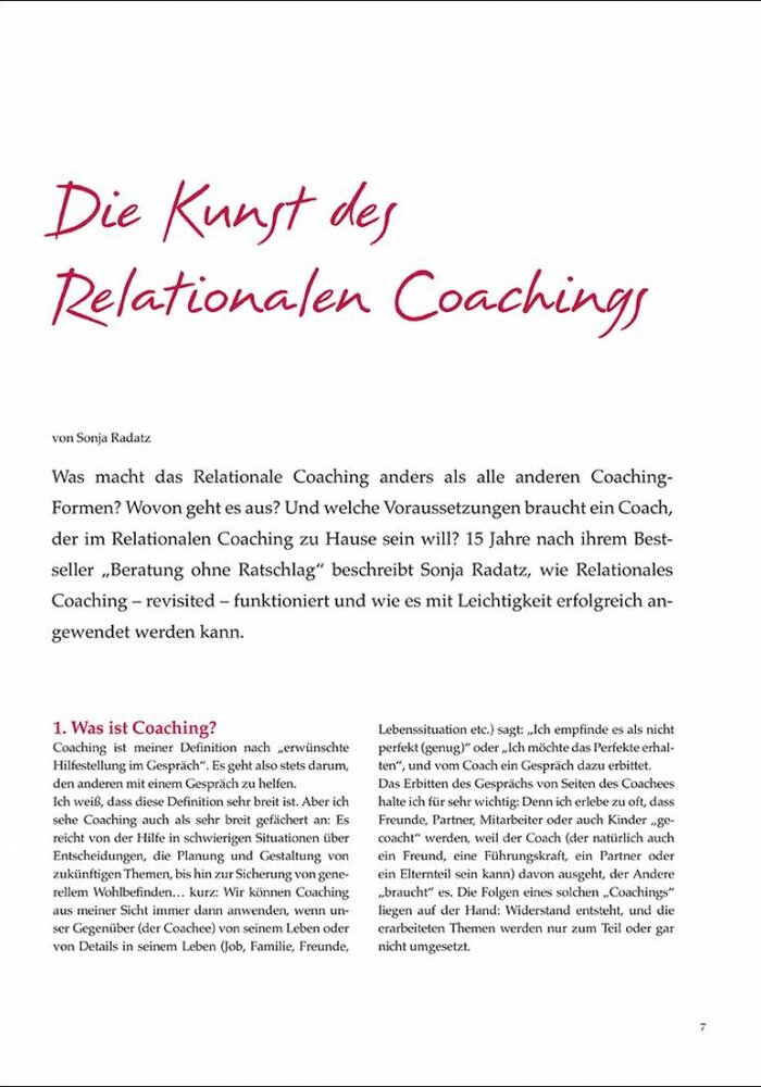 Die Kunst des Relationalen Coachings