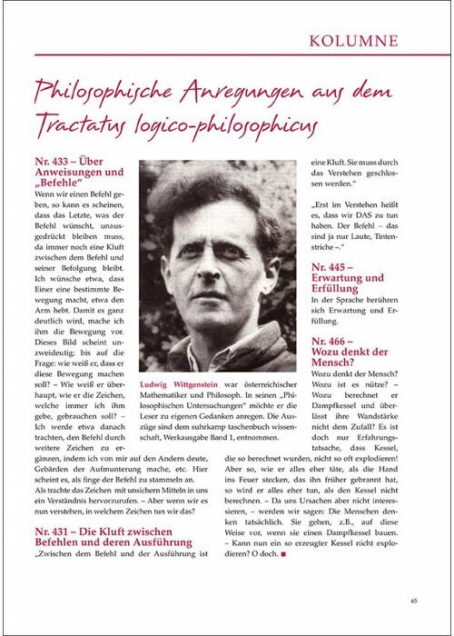Philosophische Anregungen aus dem Tractatus logico-philosophicus