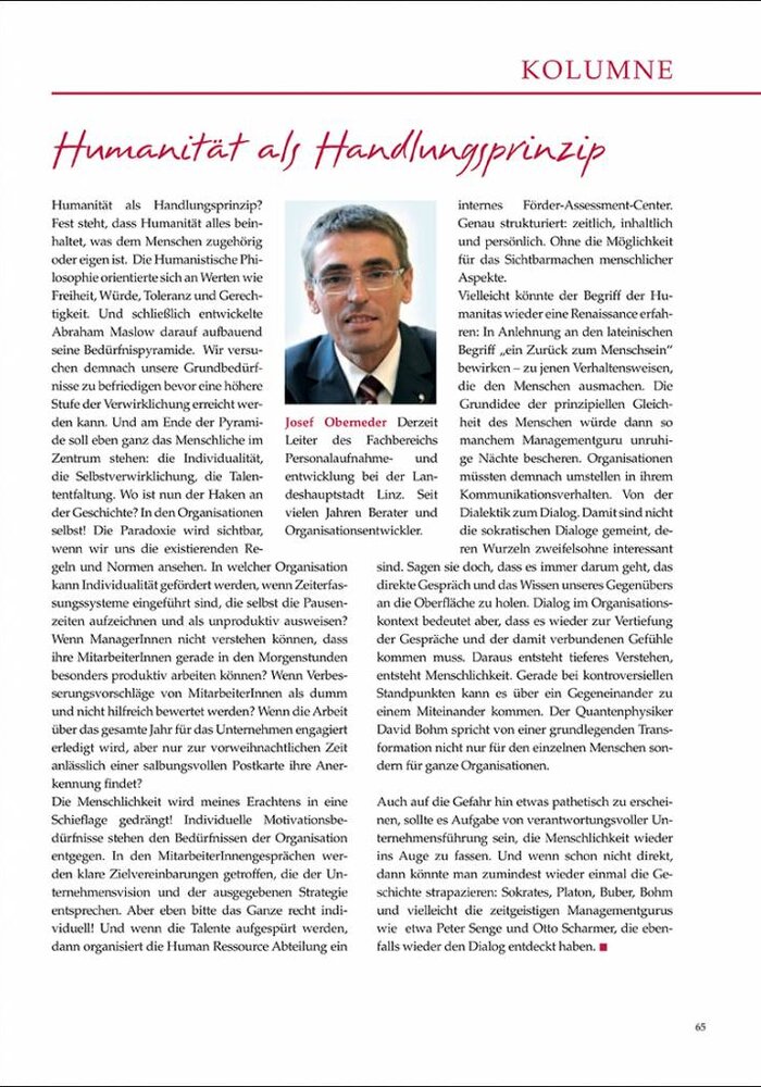 Humanität als Handlungsprinzip