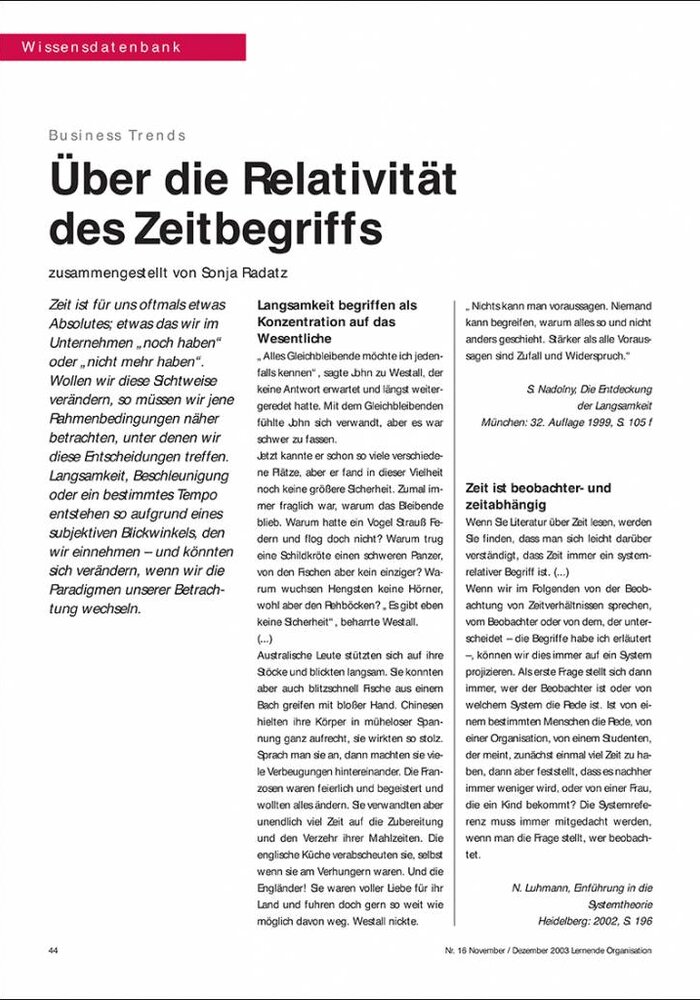 Über die Relativität des Zeitbegriffs