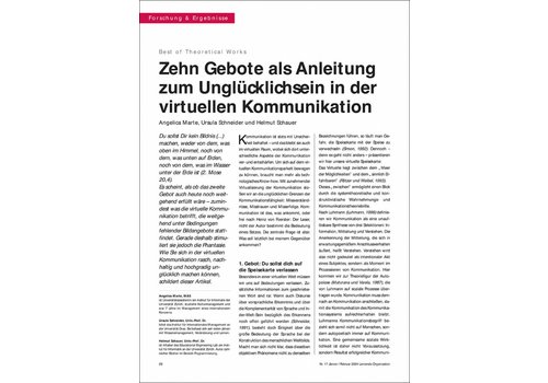 Zehn Gebote als Anleitung zum Unglücklichsein in der virtuellen Kommunikation