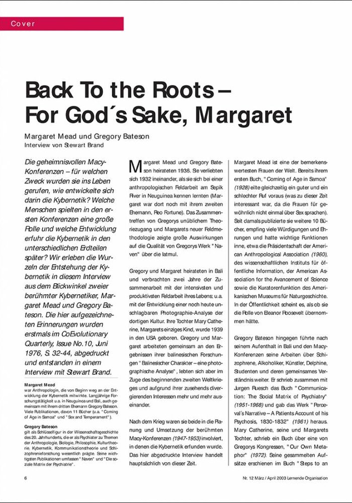 Back To the Roots – For God´s Sake, Margaret
