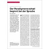 Der Paradigmenwechsel beginnt bei der Sprache