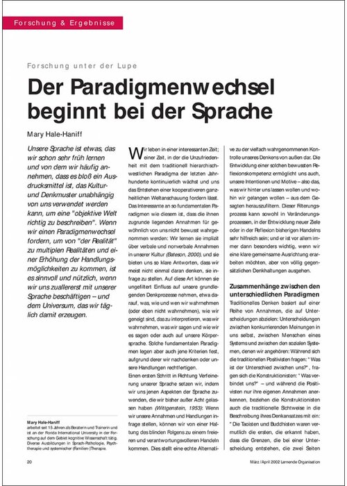 Der Paradigmenwechsel beginnt bei der Sprache