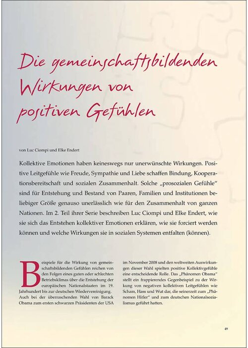 Die gemeinschaftsbildenden Wirkungen von positiven Gefühlen