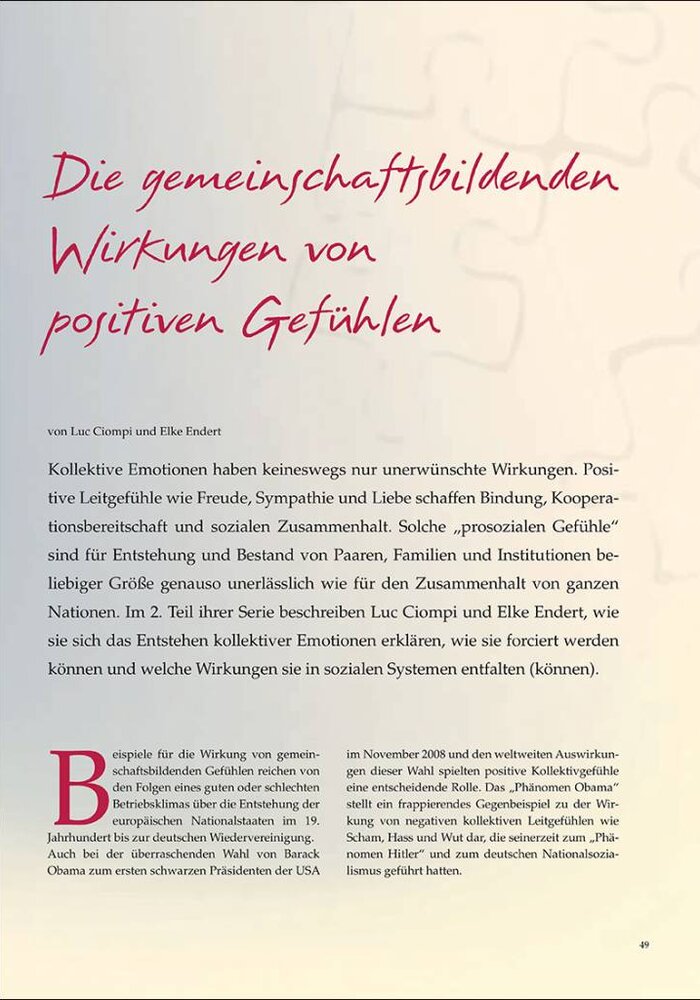 Die gemeinschaftsbildenden Wirkungen von positiven Gefühlen