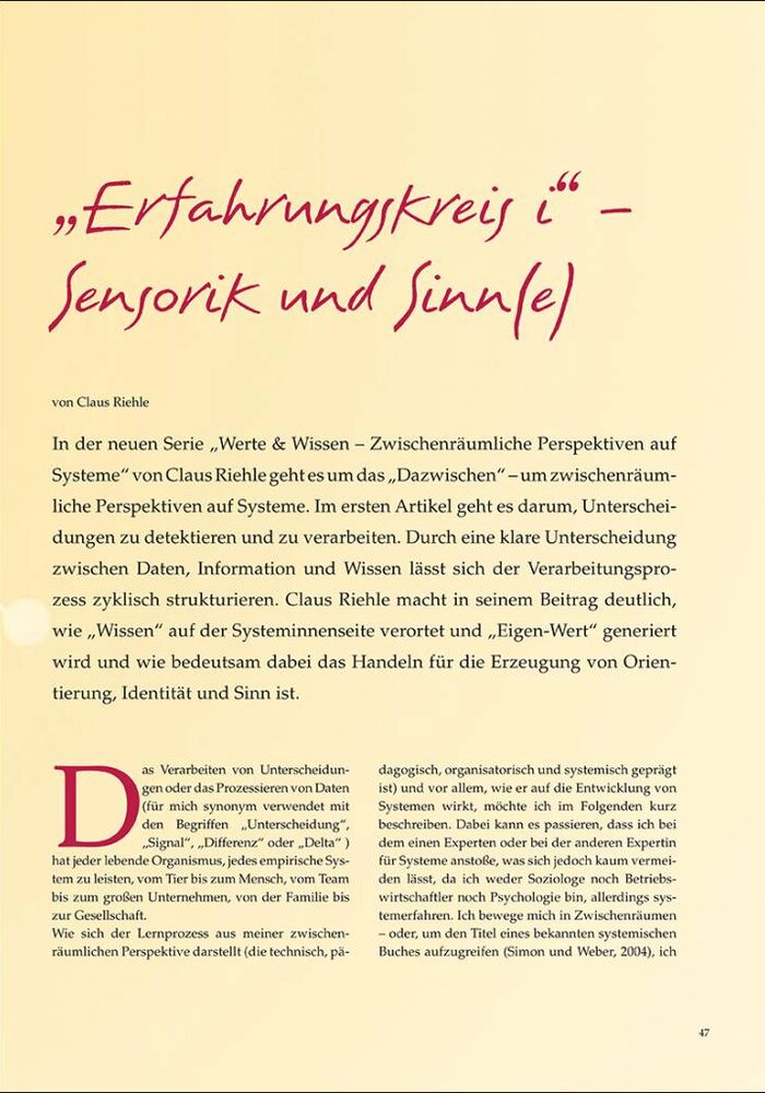 „Erfahrungskreis i“ – Sensorik und Sinn(e)