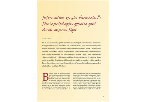 Information vs. „in-Formation“: Die Wertschöpfungskette geht durch unseren Kopf