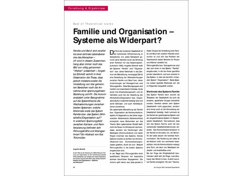 Familie und Organisation - Systeme als Widerpart