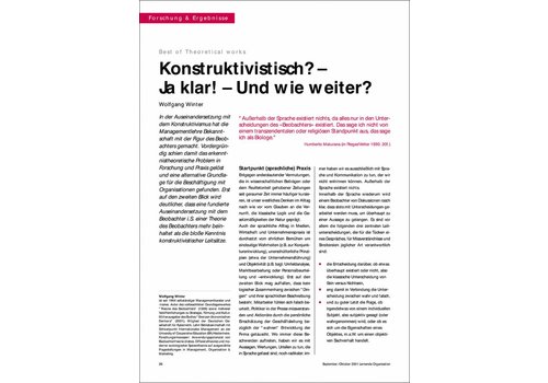 Konstruktivistisch? – Ja klar! – Und wie weiter?