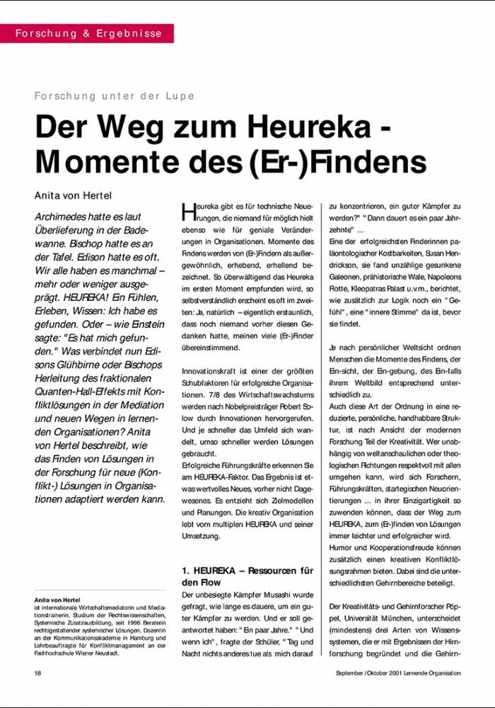 Der Weg zum Heureka - Momente des (Er-)Findens