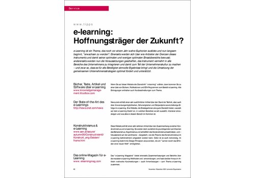 e-learning: Hoffnungsträger der Zukunft?