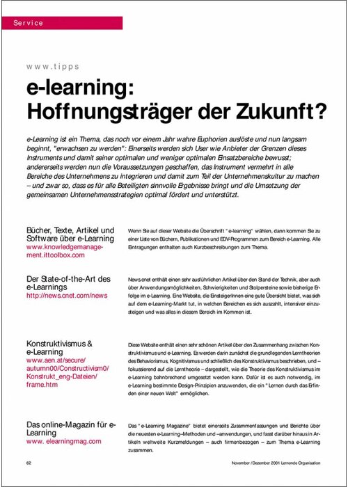 e-learning: Hoffnungsträger der Zukunft?