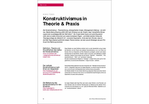 Konstruktivismus in Theorie & Praxis