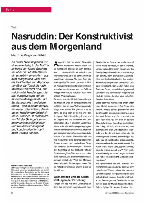 Nasruddin: Der Konstruktivist aus dem Morgenland