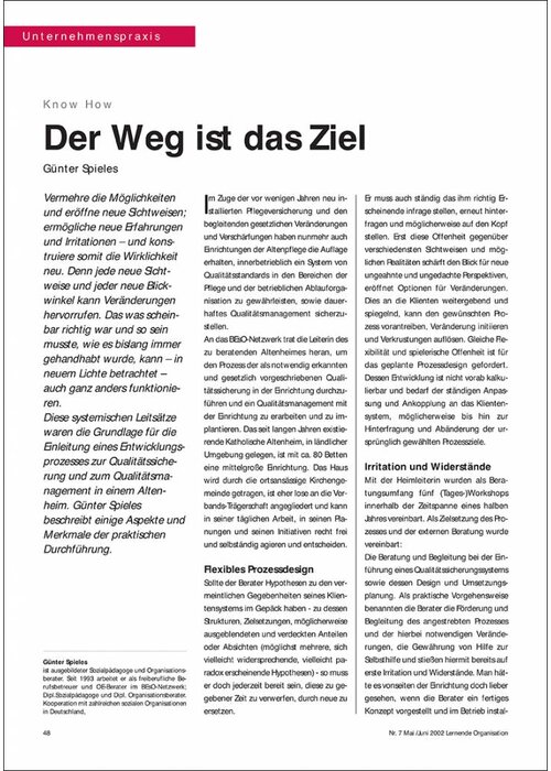 Der Weg ist das Ziel