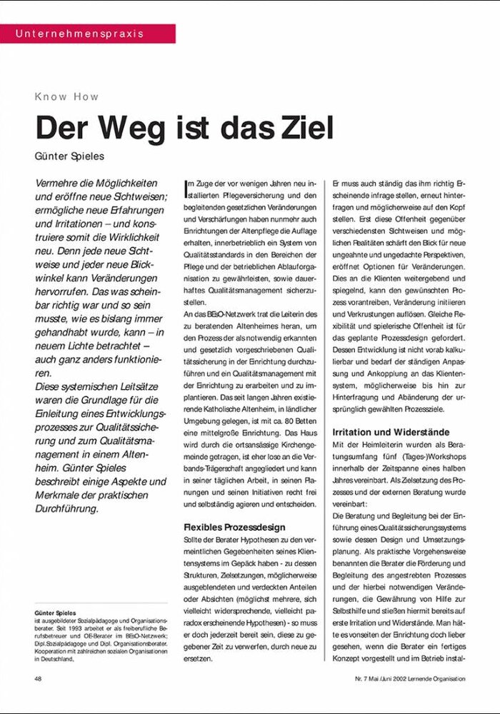 Der Weg ist das Ziel