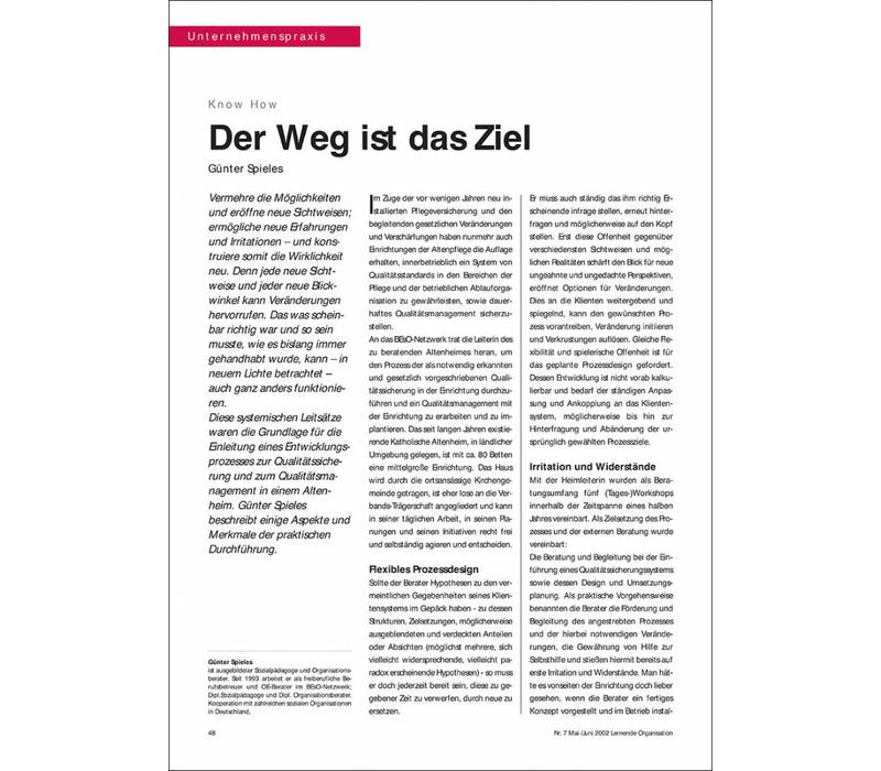 Der Weg ist das Ziel