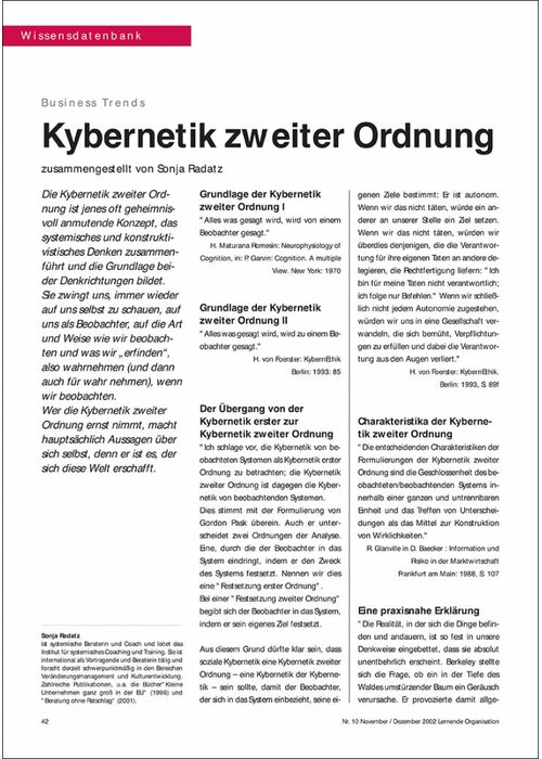 Kybernetik zweiter Ordnung – Definition