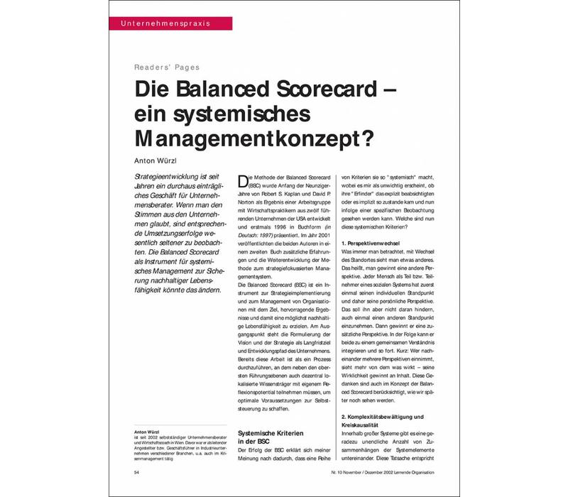 Die Balanced Scorecard – ein systemisches Managementkonzept?