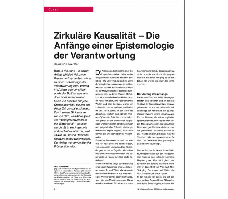 Zirkuläre Kausalität – Die Anfänge einer Epistemologie der Verantwortung